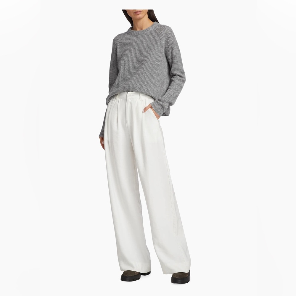 Jenni Kayne Fisherman Cashmere Sweater XS Knit Luxury Pullover Minimal Capsule